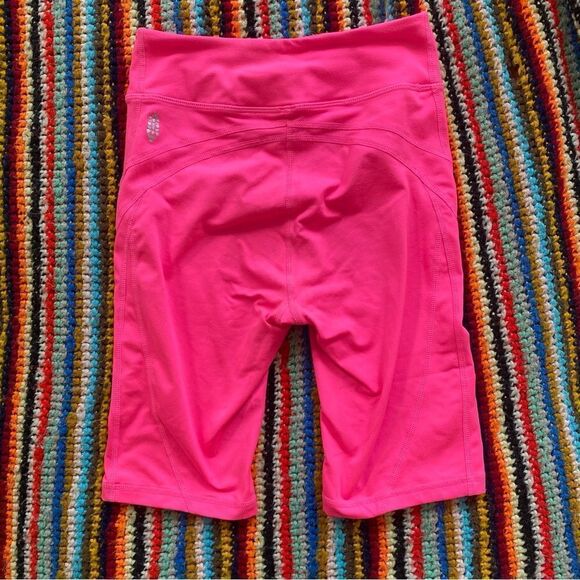 NWOT Free People Movement High Rise Biker Baby Bike Shorts Neon Hot Pink - Picture 4 of 5